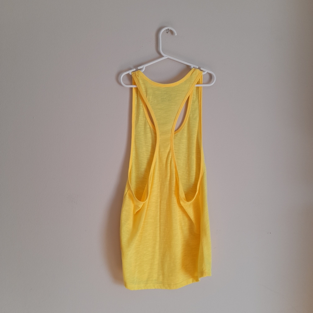 🦚3/$15🦚Yellow Racerback Tank Top - Picture 2 of 3